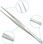 Bonsicoky 1 Pcs Tweezers Nipper, 12 Inch, Stainless Steel, Silver | Extra Long, For Aquarium, Crafts, Jewelry, Food and Horticulture