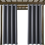 Water Proof Outside Curtains with Grommet Top for Porch, W52 x L72 Thermal Insulated Washable Light Block Outdoor Divider Drapes for Patio Gazebo Deck Pool Area Pergola Cabana (Gray, 2 Panels)