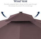 Best Choice Products 12x12ft LED Cantilever Patio Umbrella w/Base Included & 360° Rotation, Large Solar Offset Hanging Outdoor Sun Shade for Deck, Backyard Table w/Stand & Lights – Deep Taupe