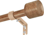 1” Diameter Curtain Rods Itself is 30 to 60 inch 2 Pack Fit 30-54 inch Window with Heavy Duty Adjustable Rod Matte Wood Grain Splicing Metal Extra Long Curtain Rod for Windows