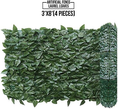 e&k sunrise 3 pcs 3'x8' faux laurel leaf, close-up detail