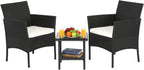 fdw 3-piece patio furniture set | black & shown in use