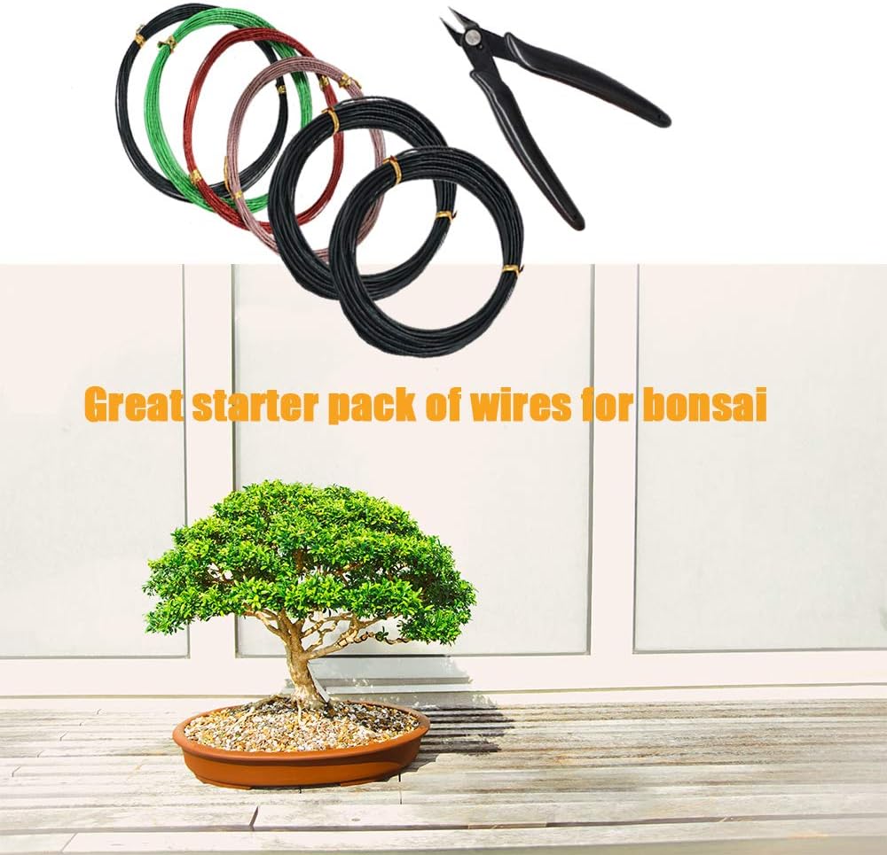 Bonsai Training Wire with Wire Cutter Aluminum Wire 1 1.5 2.0 mm for Shaping Styling Indoor Bonsai Trees