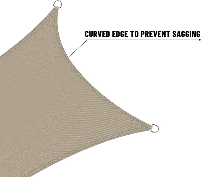 LOVE STORY Rectangle 8'x14' Waterproof Sun Shade Sail Canopy UV Block for Outdoor Patio Backyard Carport,Taupe(We Make Custom Size)