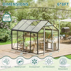 garvee 6x8ft walk-in greenhouse, heavy duty large outdoor, close-up detail