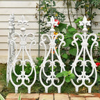 sungmor decorative cast iron white flower bed fence on a desk or shelf