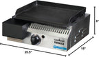 Camp Chef Sidekick Grill Accessory, Flat Top Griddle included, 14" cooking system compatible, Stainless/Black
