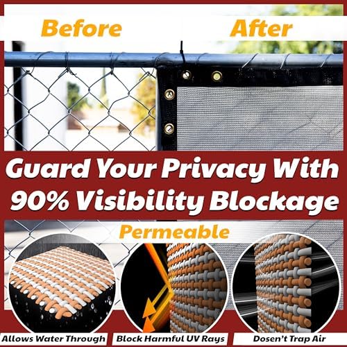 amgo 4' x 25' fence privacy screen, heavy, side view