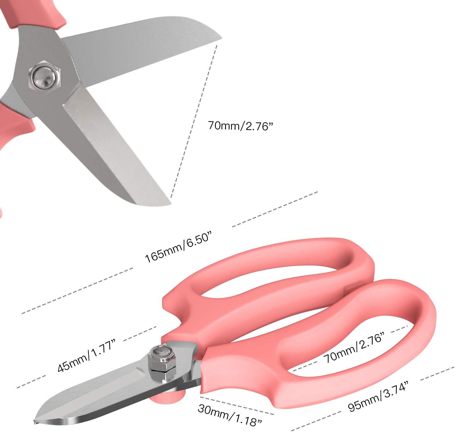 Housolution Flower Scissors, 3PCS Premium Steel Pruning Shears, Pink | Strong Floral Shears, Floral Fruits Leaf Scissors Hand Pruner Snip Trimming Tool for Gardening Flower Arrangement