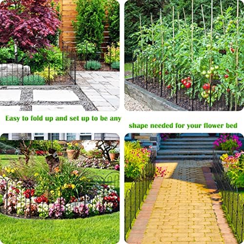 decorative garden fence 24in x 30ft, flower bed, side view