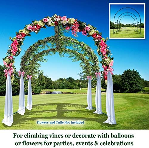 multi-size large garden support arch frame climbing plant, front angle view