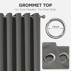 Joydeco Blackout Patio Sliding Door Curtains 90 Inches Long, Grommet Privacy Room Divider Curtains, Extra Wide Thermal Blackout Drapes for Bedroom Living Room (Light Grey, 70Wx90L, 1 Panel)