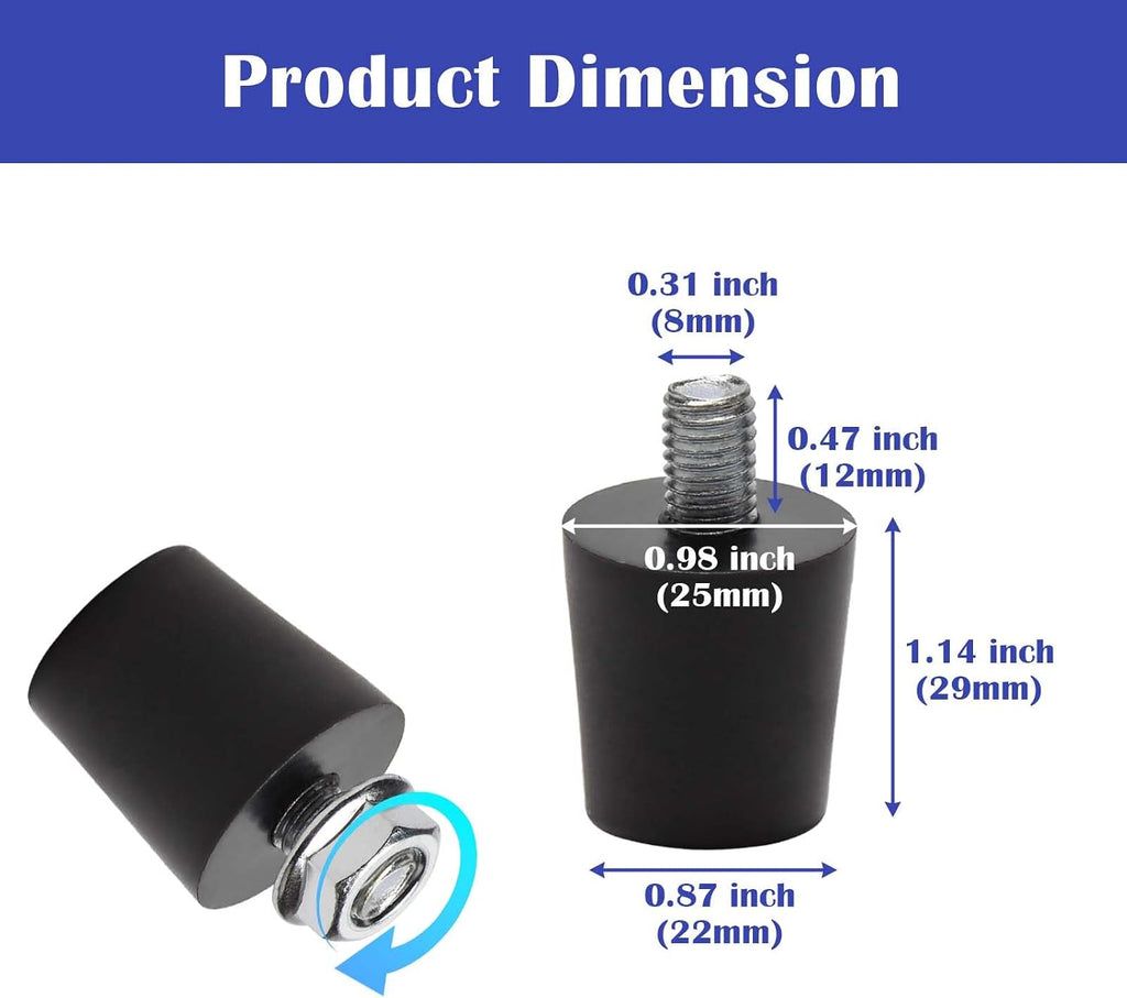 Short Stabilizing Feet for 17" & 22" Tabletop Griddle Blackstone Replacement Parts, Rubber Feet and Screw Nuts for 17 & 22 inch Table Top Blackstone Griddle Parts, Pack of 4