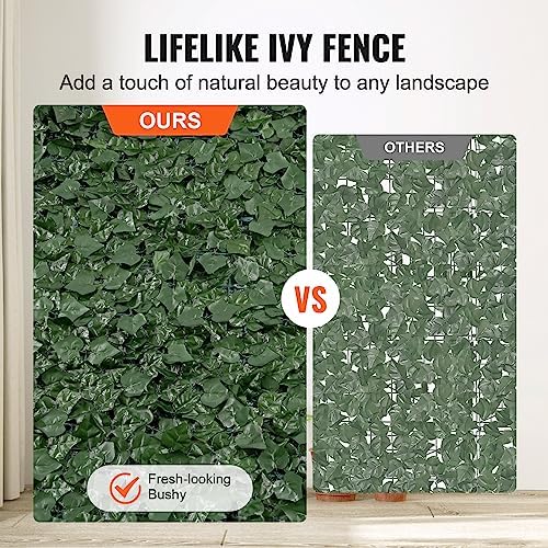 vevor artificial ivy privacy fence screen, 39 x, side view