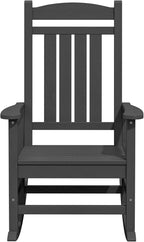 KINGYES Oversized Outdoor Rocking Chair Set of 2, HDPE Patio Rocking Chairs for Adults,Gray
