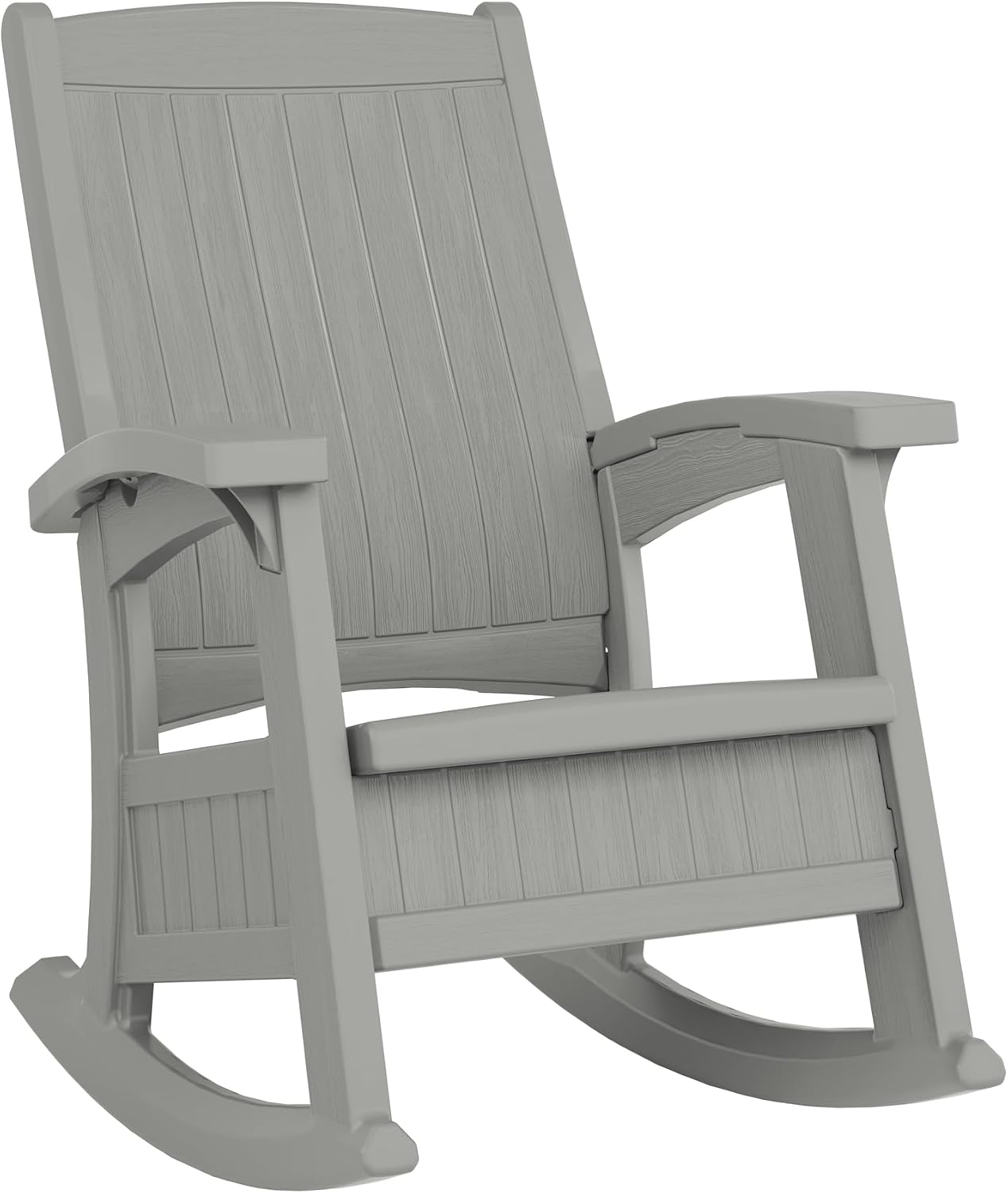 Suncast Outdoor Patio Rocking Chair, Under Seat Storage, Dove Gray
