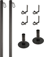 EXCELLO GLOBAL PRODUCTS Premium String Light Poles - 2 Pack - Extends to 10 Feet – Deck Mount (Wood/Concrete)