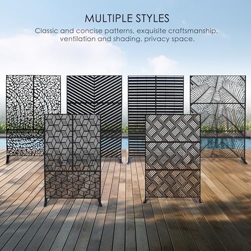 kozyard metal privacy screen 74" h x 47.2", front angle view