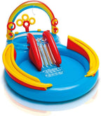 Intex 9.75ft x 6.33ft x 53in Inflatable Rainbow Play Pool and Ocean Play Pool