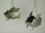zeckos set of 2 distressed galvanized grey metal shown in use