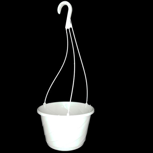 10" diameter contempo swirl hanging basket, green or, main product view