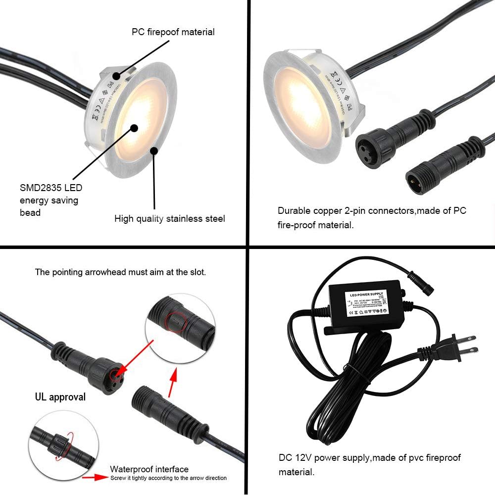 smy lighting recessed led deck lights kits 6 showing dimensions