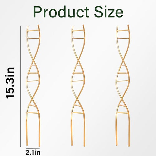 3PCS DNA Plant Trellis Indoor and Outdoor - Lightweight Metal Trellis for Potted Plants, Hoya & Pothos Climbing Support, Artistic Geometric Design, Durable & Easy Installation