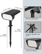 62 LED Solar Spotlights Outdoor Waterproof IP65, 3 Color 2700K/4500K/6500K & 2 Brightness, Auto-Brightness Adjustment, Solar Spot Lights Outdoor, Solar Garden Lights, 2000mAh Battery - 4 Pack
