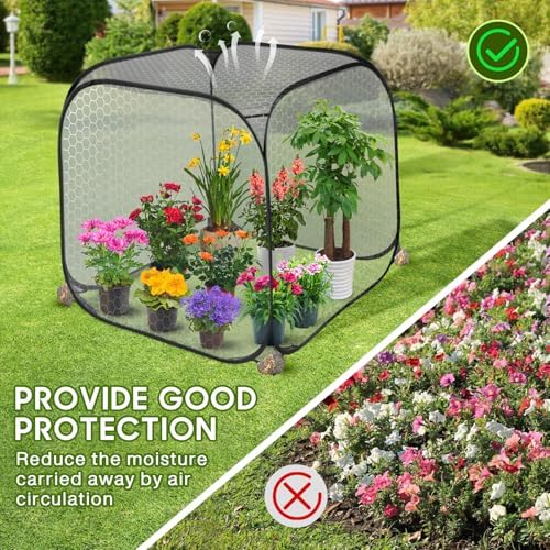 pop up mesh plant cover,35x35x38'' garden netting for, package contents