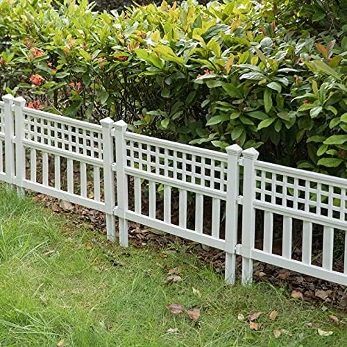gardenised plastic outdoor decor garden flower edger fence, front angle view