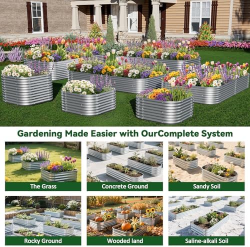 tall 8ft raised beds for gardening, corrugated galvanized, package contents