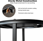 Plant Stand Indoor Outdoor,13 Inch Round Metal Plant Stands Riser,Heavy Duty Wrought Iron Pedestal Holders for Large Flower Pot,Outside Rust-Proof Black Flower Display Shelf for Patio,2-Pack