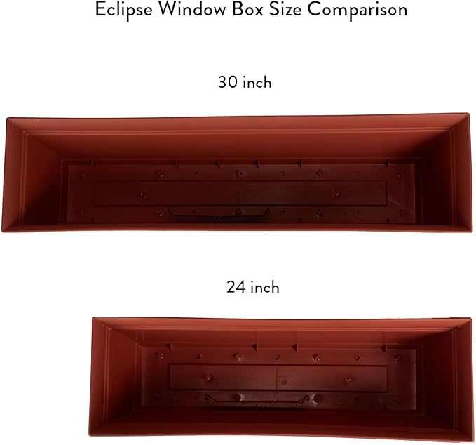 The HC Companies 24" Eclipse Plastic Window Box 7.76"x24"x6.57" in Clay Color