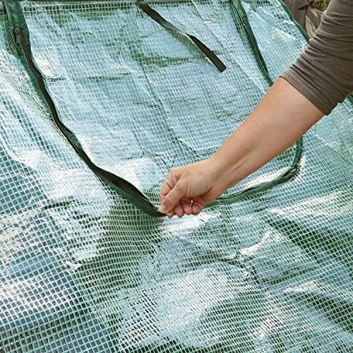 sunnydaze outdoor portable mini cloche greenhouse with 2 showing dimensions