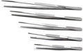 5-Piece Tweezer Set Long Metal Tongs Serrated Forceps - FEITA Stainless Steel Aquarium Plant Tweezers Kit Lab Terrarium Tools