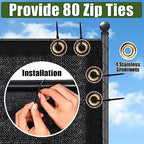 black 6ft x 50ft outdoor privacy screen fence, close-up detail