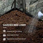 outsunny raised garden bed with cover and storage showing dimensions