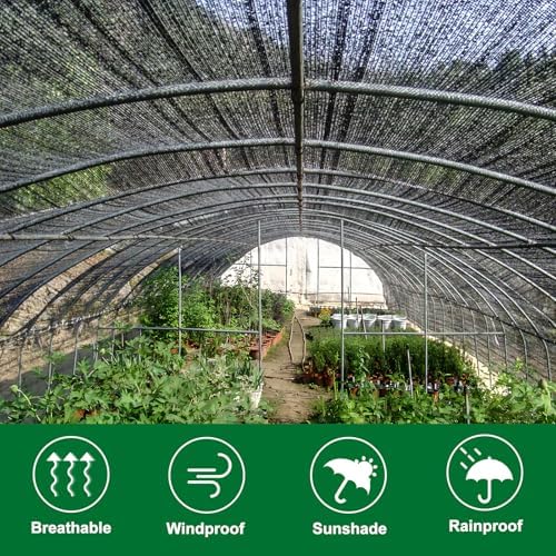 cliselda 6x50ft black shade cloth w/grommets for garden shown in use