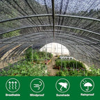 cliselda 6x50ft black shade cloth w/grommets for garden shown in use