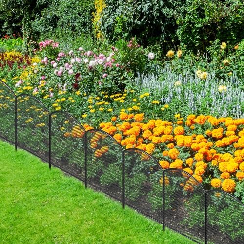 decorative garden fence 10 pack, 24in(h) x 10.8ft(l) on a desk or shelf