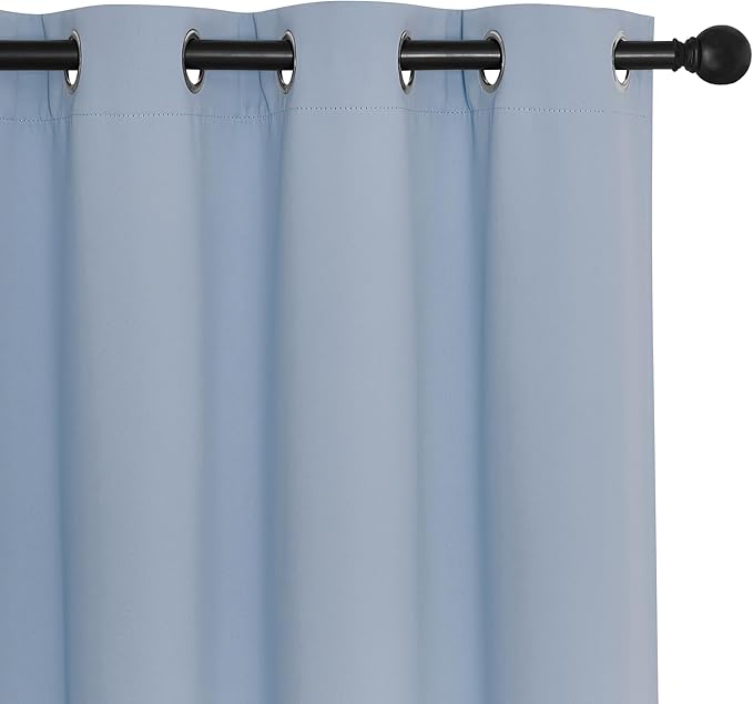 NICETOWN Blackout Patio Curtains 100 x 95 Inches Long for Sliding Door Extral Wide Blackout Curtain Panels Thermal Insulated Room Divider - Grommet Top, 100" W x 95" L, 1 Panel, Vintage Blue