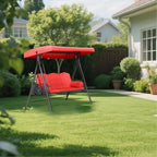 Replacement Canopy for 3 Seater Outdoor Swing Chairs,Swing Canopy Replacement Top Cover,Waterproof Sunscreen Universal Top Cover Fits Patio Porch Garden Hammocks,Red