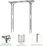 87in garden arbor metal arch trellis for climbing showing dimensions