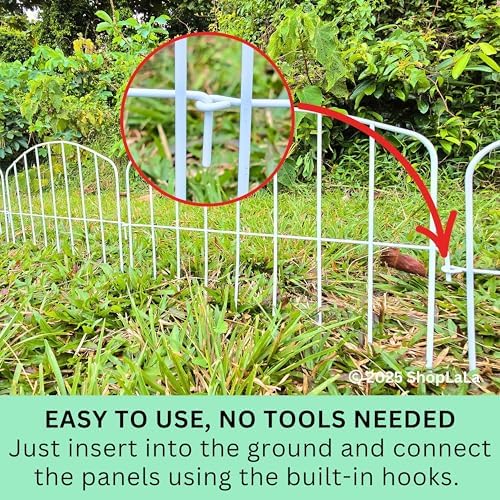 shoplala garden fence border (10 panels) 13in(l) x, side view