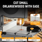 hoteche 7-1/2-inch band saw, 3-amp, max cutting depth, side view