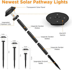 ALEPOD Solar Pathway Lights Outdoor - 8 Pack Solar Powered Garden Lights Waterproof IP65, Decor Landscape Lighting with Three Lighting Modes for Yard, Lawn, Walkway, Driveway, Warm White