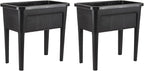 2 Pcs Plastic Raised Garden Beds with Legs，16 Gallon Outdoor Elevated Garden Planter Box，Perfect for Flowers, Vegetables, and Herbs