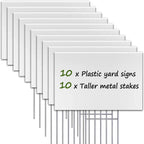 blank yard signs with stakes, remiawy 10 pack, main product view
