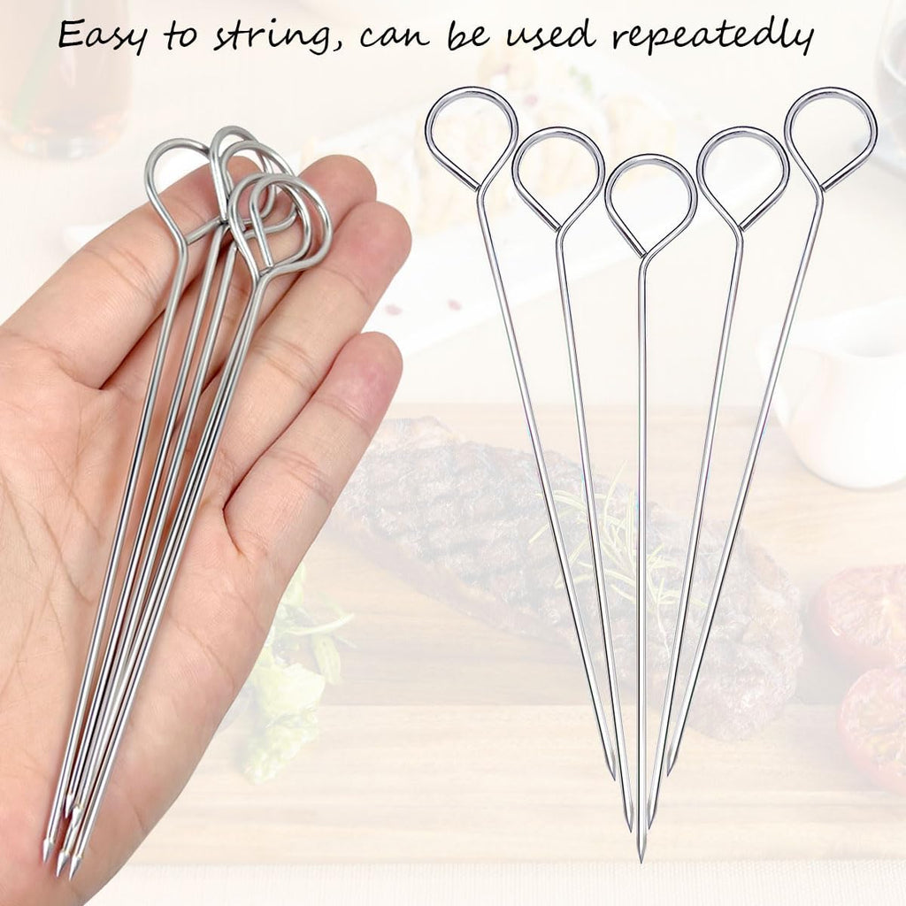 15 Pcs Turkey Lacers for Trussing Turkey, Wraps Turkey Lacers, Metal Skewers 5.8 Inch, Multi-Use Chicken and Turkey Wraps
