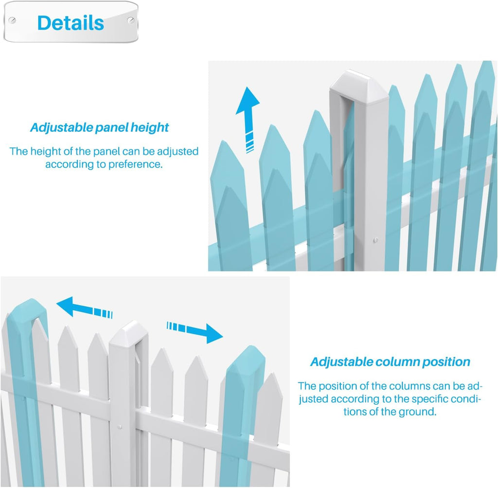 patio outdoor fence 36" hx84 l (1set) white, package contents